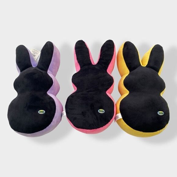 Peeps 17” Large Emo Peep Bunny Rabbit Plush Set Purple Yellow Pink NWT HTF RARE - Picture 6 of 7